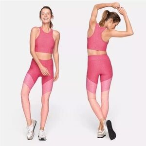 Outdoor Voices Women’s M 7/8 Length Springs Pink Orange Colorblock Leggings